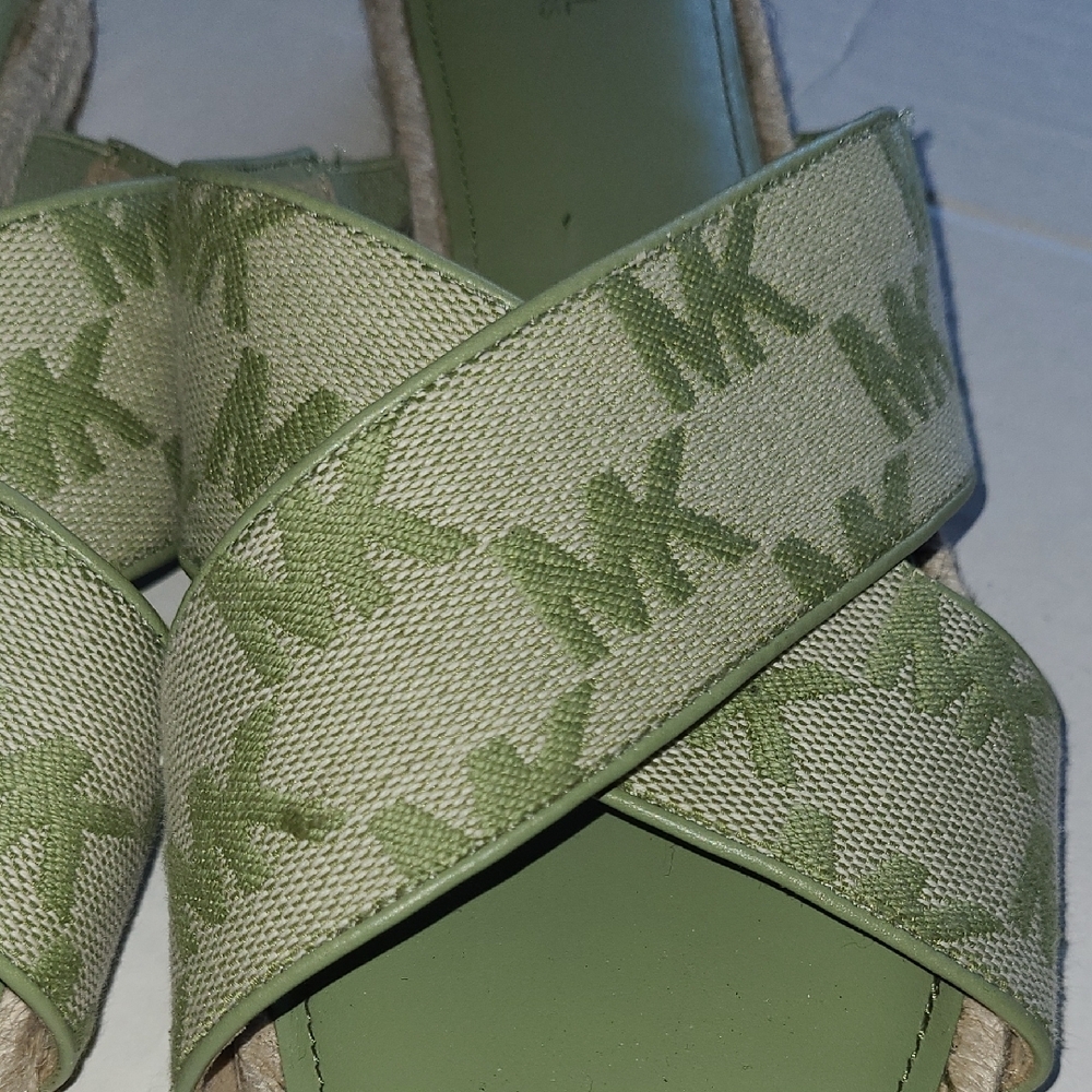 Michael Kors Logo Olive Green Women's Sandals - Picture 3 of 9